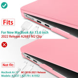 2023 2022 MacBook Air 13 inch case M2 Model A2681 Hard Shell Case Keyboard Cover Pink