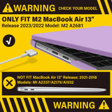 2023 2022 MacBook Air 13 inch case M2 Model A2681 Hard Shell Case Keyboard Cover Purple