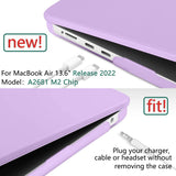 2023 2022 MacBook Air 13 inch case M2 Model A2681 Hard Shell Case Keyboard Cover Purple