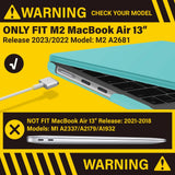 2023 2022 MacBook Air 13 inch case M2 Model A2681 Hard Shell Case Keyboard Cover Turquoise