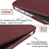 2023 2022 MacBook Air 13 inch case M2 Model A2681 Hard Shell Case Keyboard Cover Wine Red