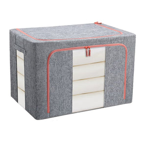 100L Cloth Storage Box Closet Organizer Storage Bags Clothes Storage Bags Wardrobe Organizer Idea Grey