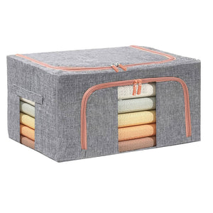 24L Cloth Storage Box Closet Organizer Storage Bags Clothes Storage Bags Wardrobe Organizer Idea Grey