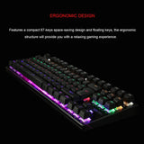 Mechanical Gaming Keyboard Green Switches 87 Keys LED Backlight PC and Laptop