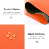 Orange 90cm*45cm Dual Side Office Desk Pad Waterproof PU Leather Computer Mouse Pad