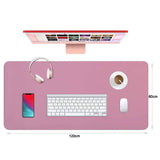 Pink 120cm*60cm Dual Side Office Desk Pad Waterproof PU Leather Computer Mouse Pad