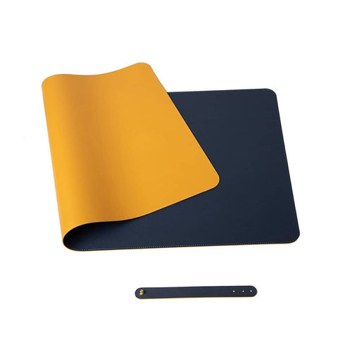 Dark Blue 120cm*60cm Dual Side Office Desk Pad Waterproof PU Leather Computer Mouse Pad