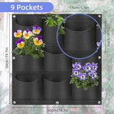 9 Pockets Wall Hanging Planter Planting Grow Bag Vertical Garden Vegetable Flower Black