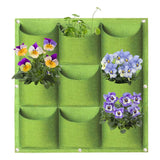 9 Pockets Wall Hanging Planter Planting Grow Bag Vertical Garden Vegetable Flower Green