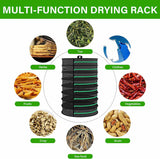 8-Layer 162cm Foldable Herb Vegetable Fruit Drying Dehydrating Rack Mesh Hanging Dryer