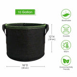 5-Pack 10 Gallons Plant Grow Bag Flower Container Pots with Handles Garden Planter