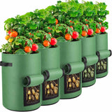 5-Pack 10 Gallons Plant Grow Bag Potato Container Pots with Handles Garden Planter