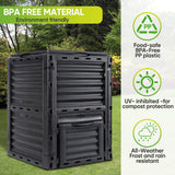 300L Large Garden Outdoor Compost Bin Composter BPA Free Compost Barrel