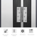 304 Flat Pin Hinge Spring 2Pack 100mm Folding Butt Door Cabinet Hinges Folding Furniture Hardware