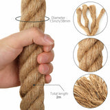 2m Sisal 40mm Rope Natural Twine Cord Thick Jute Hemp Manila  Crafting Home Decor