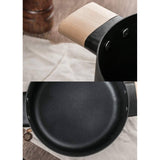 Non-stick Carbon Steel Dutch oven soup pot pan frying pan with lid wooden handle