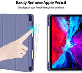 iPad Pro 11 Inch 2020 Soft Tpu Smart Premium Case Auto Sleep Wake Stand Cover Pencil holder Purple