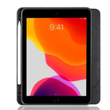 IPad 10.2 2019 7th Pencil Holder Slim Smart TPU PU leather Soft Edge Case Black