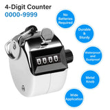 Hand Tally Counter 4-Digit Lap Counters Clicker Pitch for Counting Knitting Coaching