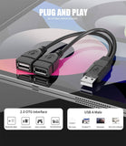 USB Splitter 1 Male to 2 Female USB Extension Cable Connectors USB 2.0 Male to Dual USB Female Splitter