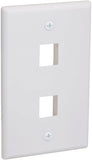 2 Port QuickPort outlet Wall Plate face plate, two Gang White