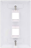 2 Port QuickPort outlet Wall Plate face plate, two Gang White