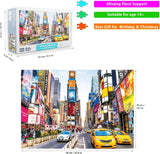 Jigsaw Puzzles for Adults 1000 Pieces Interesting Toys Brain Teaser Jigsaw Puzzles Unique Hard Puzzles Games(Times Square)