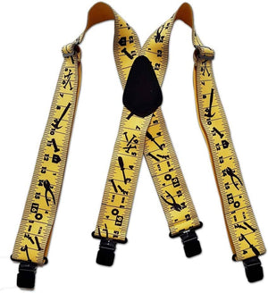 5 cm width tape-ruler pattern suspender ( Yellow ) adjustable sliders for both men and women