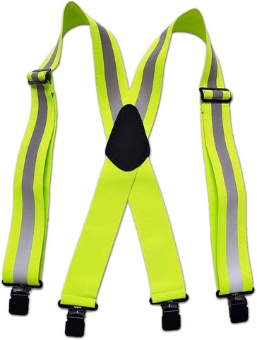 5 cm width Heavy reflective suspender adjustable Elastic Mens Working Suspender Clip On Braces