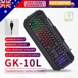 Rainbow Backlit Gaming Keyboard 4-fn + Multimedia Key and Windows Lock USB 2.0