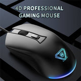 Gaming Mouse Rainbow Breathing LED 4 Buttons DPI Switch For Computer Laptop