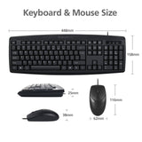 Classic Desktop PC Laptop Wired Combination Mouse Keyboard Interface Black Sets