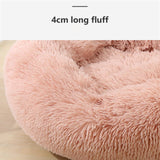 Pet Dog Bedding Warm Plush Round Comfortable Nest Comfy Sleep kennel Pink XL 100