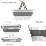 Cleanix Silicone Folding Bucket Household Mop Outdoor Portable Plastic Bucket Grey White