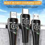 Mobax Nylon Woven 100W Super Fast Charging 3-in-1 USB Charger Charging Cable Black