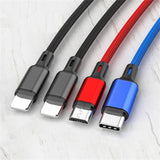 Mobax Nylon Woven 3A Super Fast Charging 4-in-1 USB Charger Charging Cable Huawei