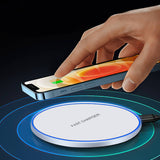 Mobax Desktop Round 10W Mobile Wireless Charger is Applicable to Apple Samsung White