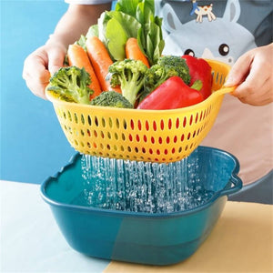 Cookingstuff Six-piece Creative Double-layer Household Multifunctional Fruit Vegetable Basket