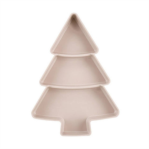 Cookingstuff Small Tree Split Dry Fruit Plate Food Storage Household Snack Plate Plastic Pink