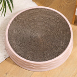 Pawfriends Cat Claw Plate Wear-Resistant Replaceable Round Corrugated Paper Pet Toy Pink