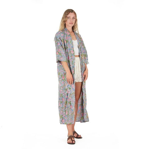 Linen Connections Frida Cotton Kimono Bathrobe Valentines Day Gift Turkish Cardigan Nightwear Dressing Gown Beach Bikini Summer CK10