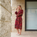 Linen Connections Frida Floral Cotton Velvet Kimono Bathrobe Gift for her, Bridal Robes, Bridesmaids Gifts SALE! CK167