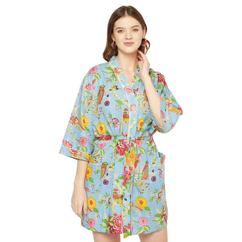 Kimono Cotton Kimono Bathrobe Frida Valentines Day GiftBird Bathrobe Turkish Bathrobe Cardigan Nightwear Dressing Gown Beach Bikini Summer SCK35