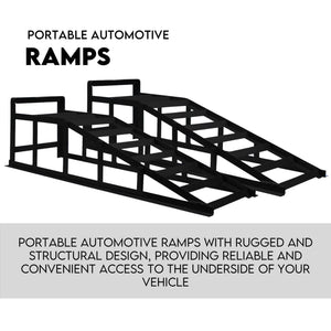 Heavy Duty Portable Car Loading Ramp Set 2000kg Maintenance Steel Frame Pair