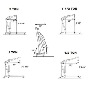 2 Ton Hydraulic Engine Crane Folding Hoist Stand Mobile Garage Workshop