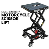 Motorcycle Scissor Lift Stand 135kg Hydraulic Motorbike Lifter Dirt Bike Jack