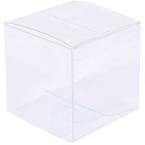 50 Pack of 9cm Sqaured Cube Gift Box -  Product Showcase Clear Plastic Shop Display Storage Packaging Box