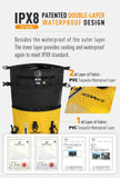 NOOYAH IPX8 Waterproof Bike Cycle Outdoor Sports Backpack Double-Layer Waterproof Bag  YELLOW