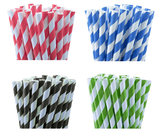 50 Pack Black White Drinking Straws Biodegradable Eco Paper Birthday Party Event Bistro Bar Cafe Take Away