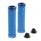 Bike Handlebar Grips MTB Mountain BMX Bike Bicycle Soft BLUE Fixed Double Lock Screw Tight Grips - Easy Fit - Rockbros